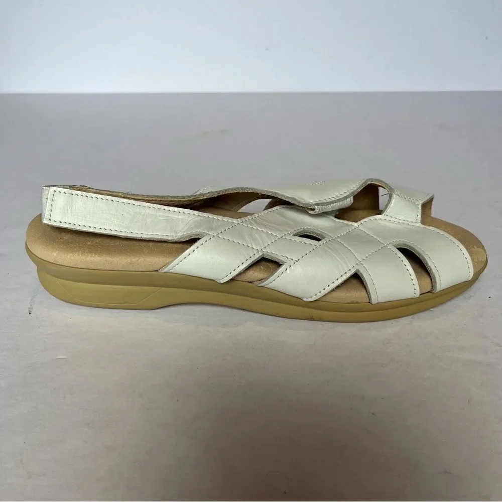 Daniel Green Women's Open Toed Sandals Cream Size 10